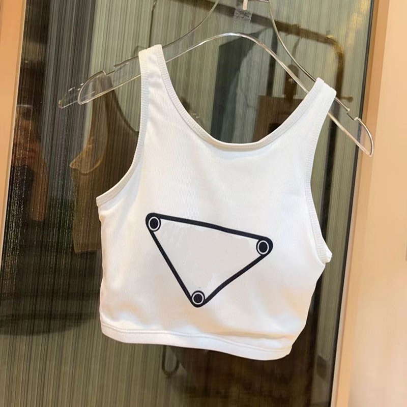 Women Tank Designer Vest Shirt Womens Cotton Slim Fit Sexy White Camis Top Triangle Logo Open BellyButton Pants Fashion Women Yoga Pants Womens Sports Suit