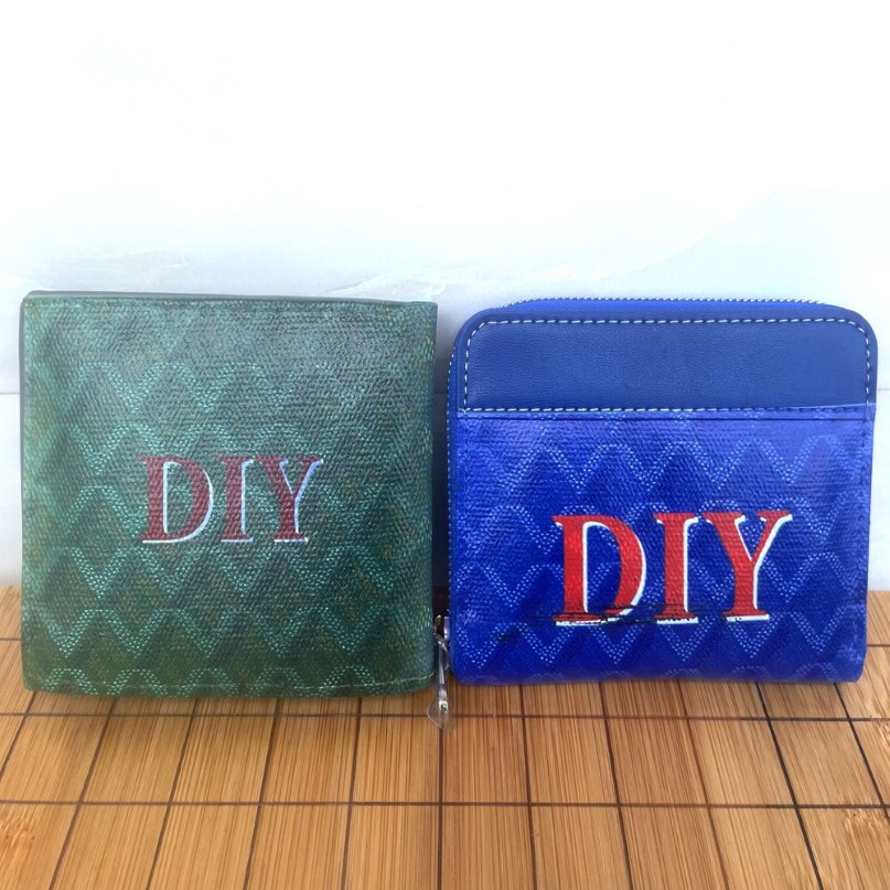 Coin Purses Wallets men women high quality Holders cowhide ID Card Holder With Box DIY Do It Yourself handmade Customized personal202p