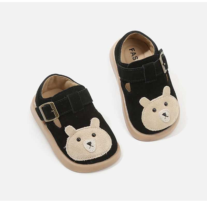 First Walkers Claladoudou kids shoes flat shoes natural leather cute cartoon fashion little girls walking strap up to 2024 spring suede shoes Enfant 240315