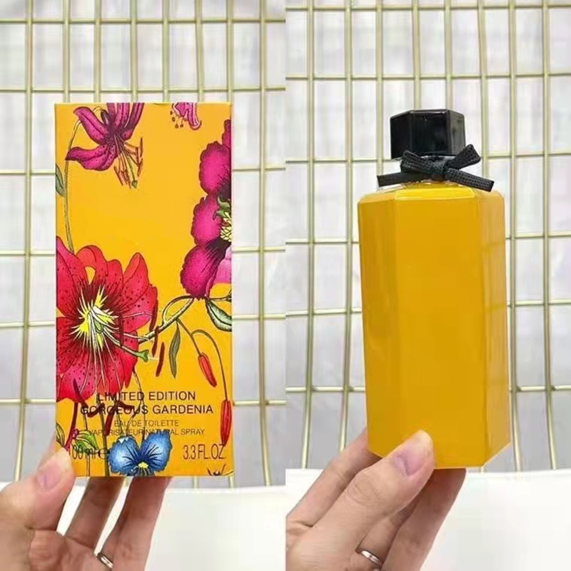 Versão mais alta atacado perfume neutro de alta qualidade Flora Gorgeous Gardenia 100ml 3.3Floz EDT Abacate Garrafa Edição Limitada Design Especial de Longa Duração