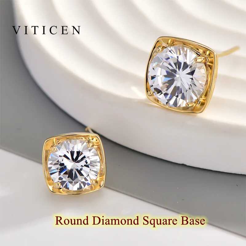 Charm Viticen Original Real 18 Kold Moissanite Diamond Earrings 정통 AU750 여성을위한 절묘한 선물 여성 Fine jewlyl2403