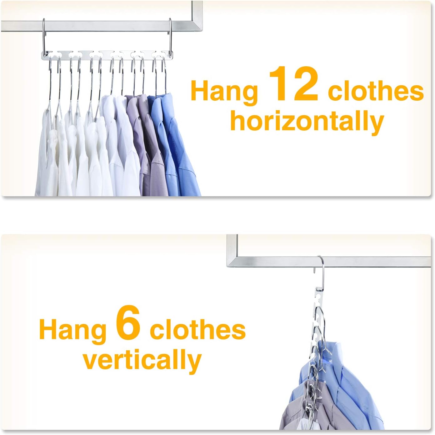 Heavy Duty Hanger Organizer, Metal Magic Hanger, Sturdy Multi Hangers, Closet Space Saver Hangers Closet Organizers and Storage