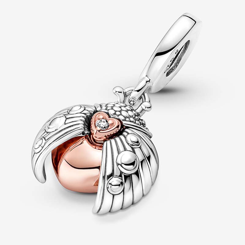 Ladybird Heart Dangle Charm Pandoras 925 Sterling Silver Charms Set Women Designer Armband Charms Halsband Pendant med Original Box Top Quality Wholesale