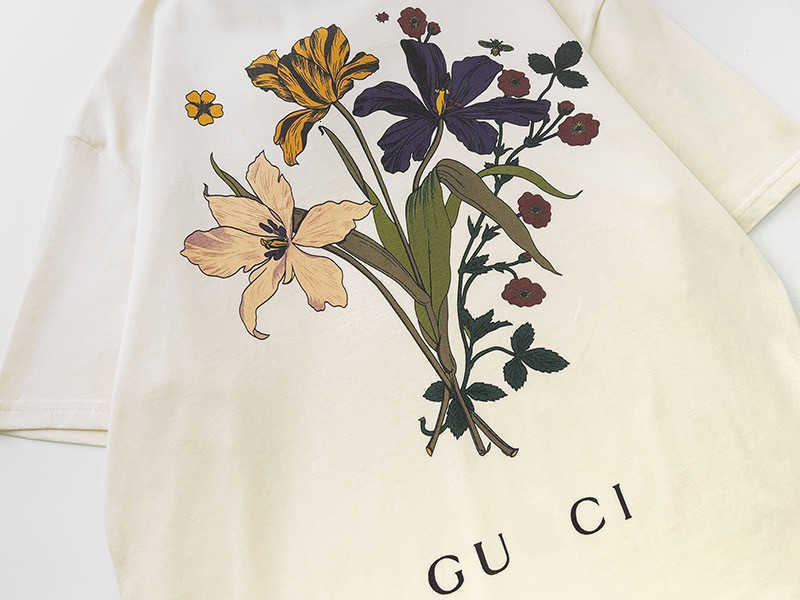 T-shirts hommes designer haute version été nouveau produit G maison numérique pulvérisation directe lettre florale hommes et femmes simple lâche t-shirt à manches courtes 10KE