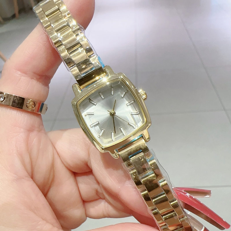 Senhora de luxo vintage relógio banda de aço inoxidável designer mulheres relógios ouro quadrado 28mm relógios de pulso para mulheres natal aniversário presente do dia das mães de alta qualidade