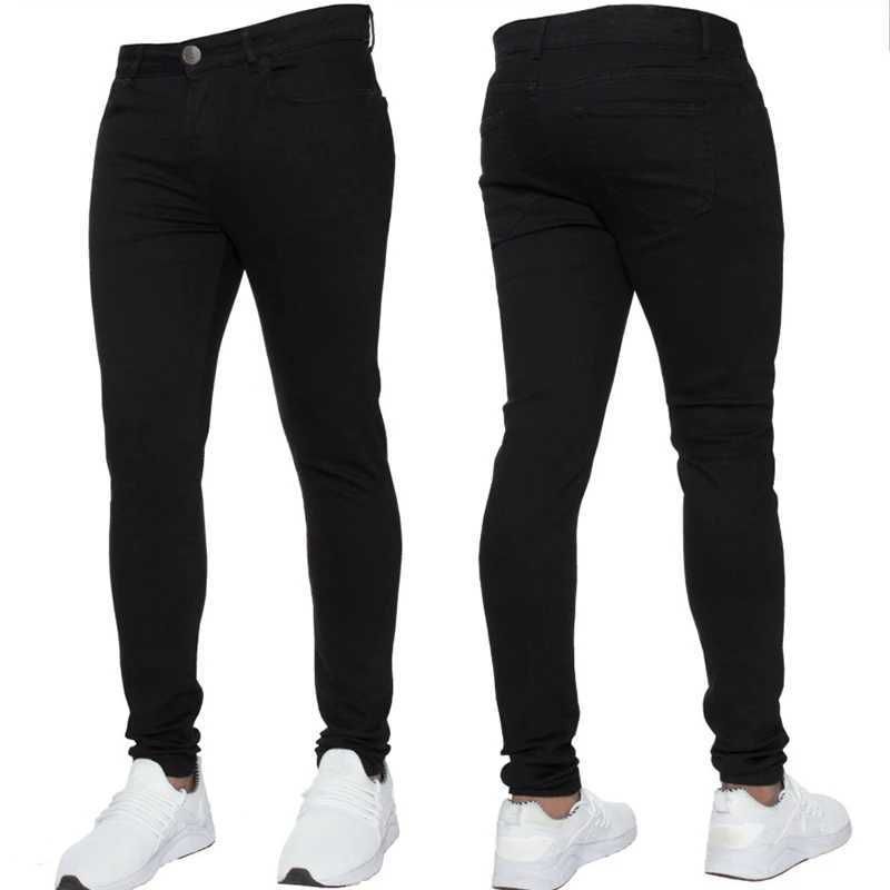 Men's Jeans Y2k hommes Streetwear jean esthétique noir pantalon maigre mode Harajuku classique élastique coton mince Denim pantalon hommes vêtements NewL2403