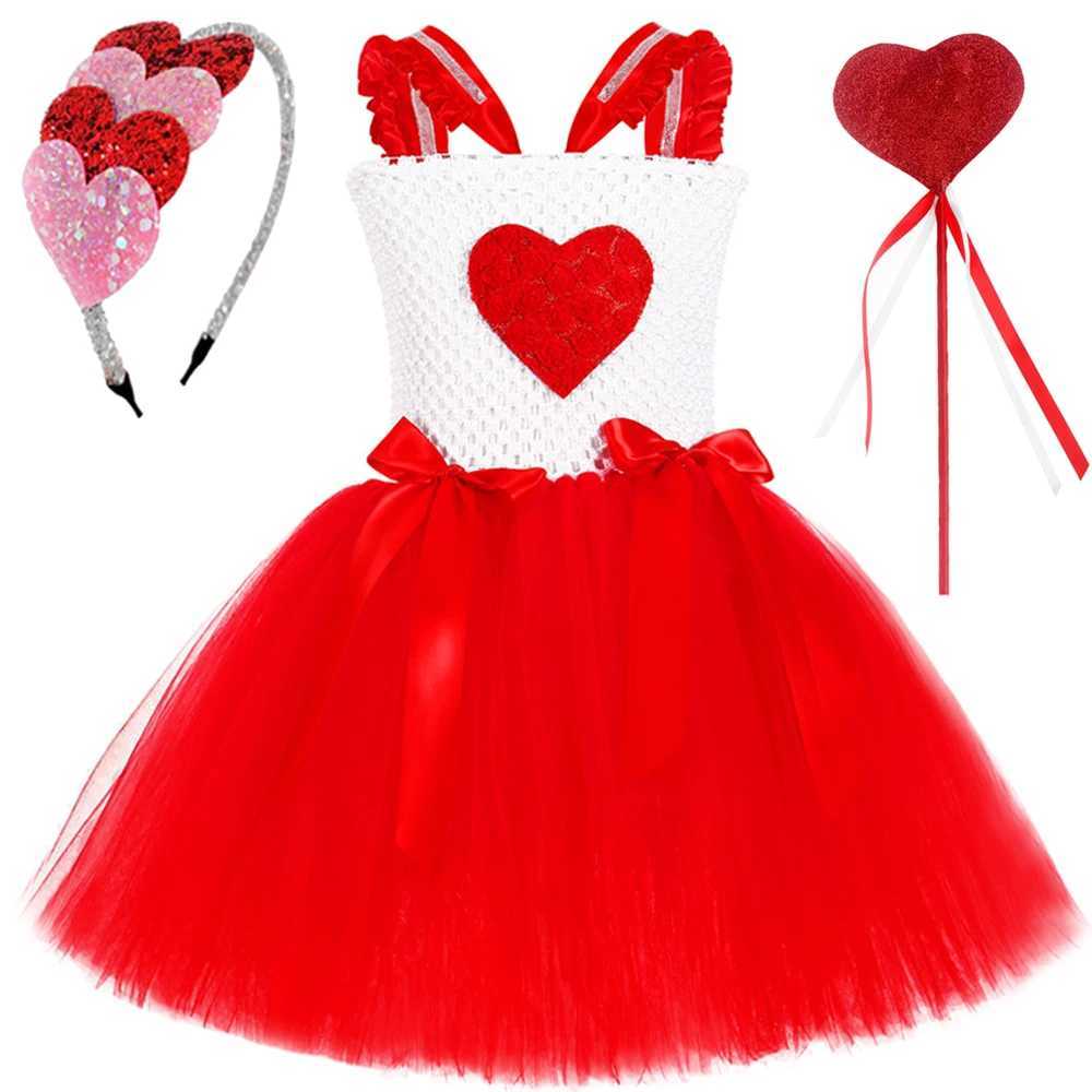 Meisjesjurken Valentijnsdag prinsessenjurken voor meisjes lieve hartjes balletoutfits Tutu's voor kinderen kostuum voor verjaardagsfeestjes van tot strik voor haar toverstaf 240315