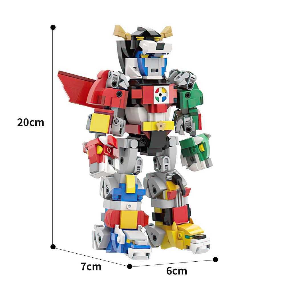 Giocattoli di trasformazione Robot MOC Voltronized Robot figurine Figurine tecniche anime Costruttore di blocchi Mecha Set di blocchi giocattolo modello bambini 2400315