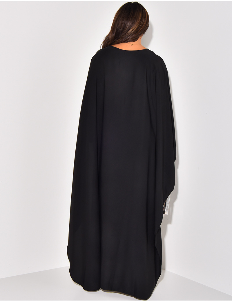 Femmes robes décontractées Satin manches longues chauve-souris Robe unie Robe automne élégant robes Maxi amples