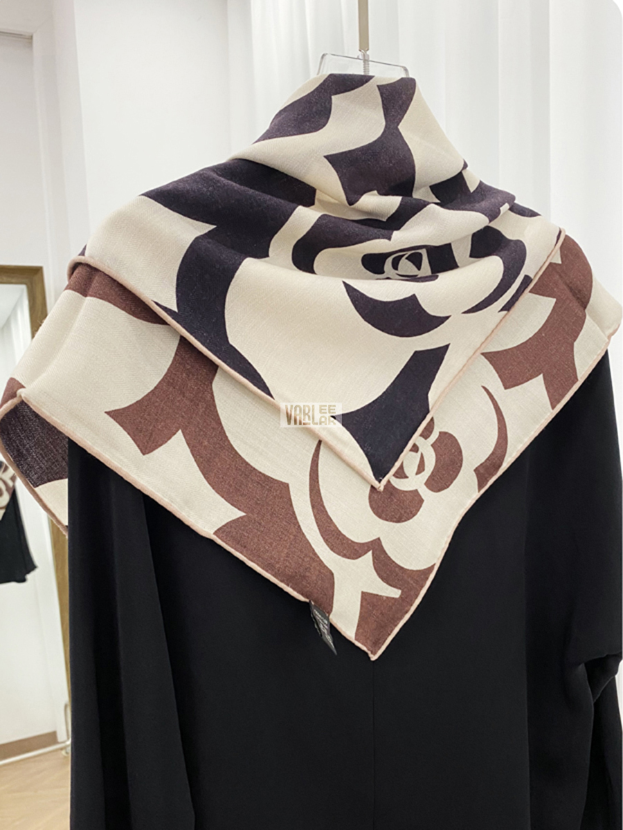 Bufanda suave y cálida de Cachemira de Camelia para mujer, chal cuadrado de lana, pañuelos, cinturón para el cuello, accesorios de decoración, regalo de 65CM