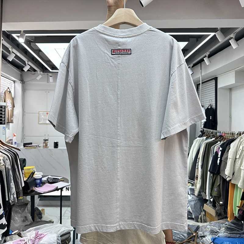 Men's T-Shirts Patchwork English Letter Printing T-shirt Mens Best Quality Retro T-shirt Top T-shirt Wholesale J240316