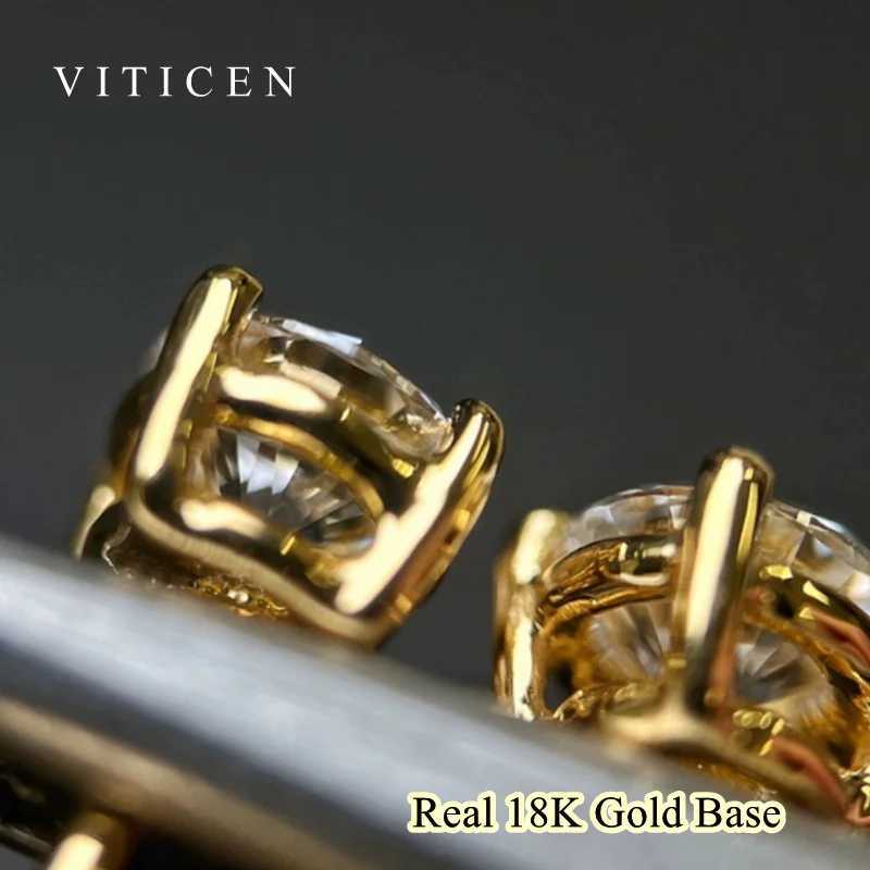 Charm Viticen Original Real 18 Kold Moissanite Diamond Earrings 정통 AU750 여성을위한 절묘한 선물 여성 Fine jewlyl2403