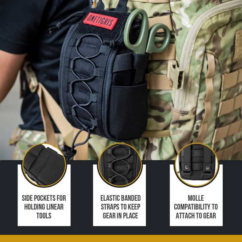 Tactical Vests OneTigris IFAK Cover Molle-Tactical First Aid Medical Administration Bags Trauma Kit Bag EMT MED Backpack Belt D-Hook with Wheel 240315