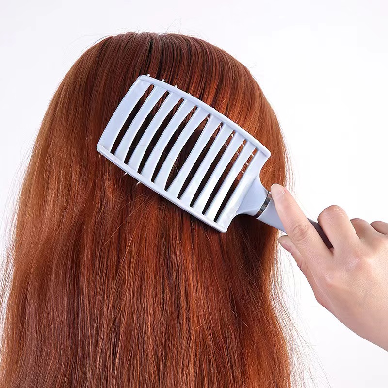 spazzole capelli spazzola curva pettine massaggio districante Spazzola capelli portatile donne spazzole styling ricci dritti