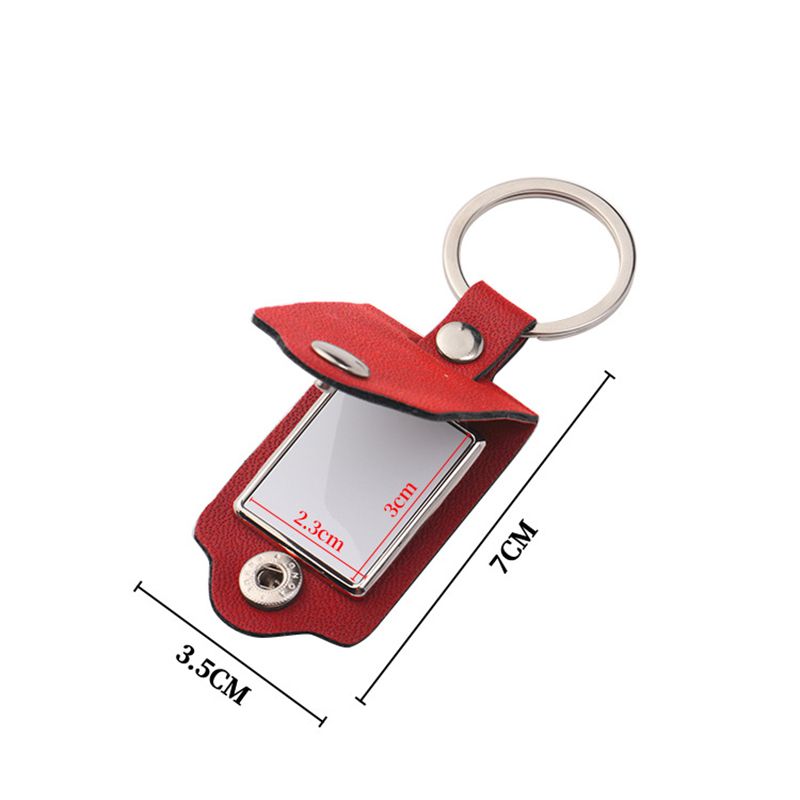 Porte-clés de Sublimation bricolage porte-clés en cuir blanc cadre Photo porte-clés cadeau porte-clés