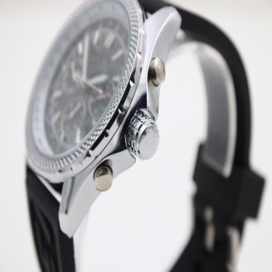 Goede kwaliteit 1884 datum automatische mechanische mannen horloge rubber zwarte wijzerplaat horloge heren Watche Zes-pin multi-function293b