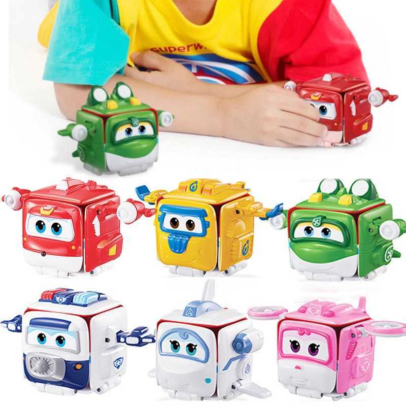 Jouets de transformation Robots Super Wings figurines de jouets transformant le robot Jett stupéfait modèle avion déformation Donnie cadeaux de Noël 2400315