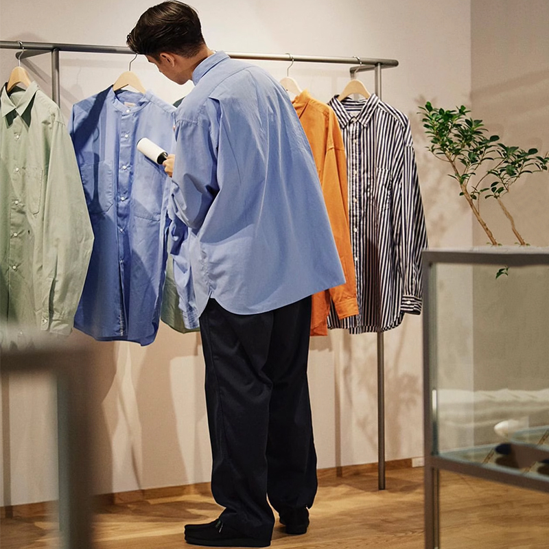 Camicie da uomo in tinta unita Camicia a maniche lunghe bianca blu casual di base alla moda