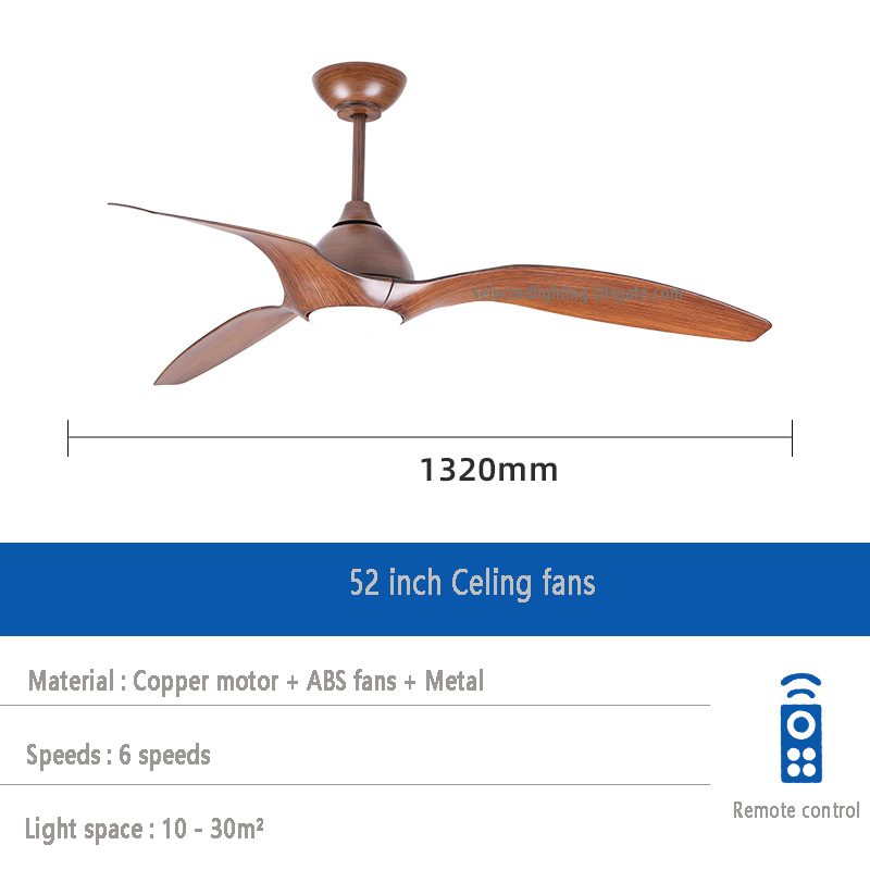 مراوح سقف ثريا 52 بوصة من الرياح الكبيرة 3 ABS BLADES التحكم عن بعد المشجعين CELING الإضاءة لغرفة المعيشة