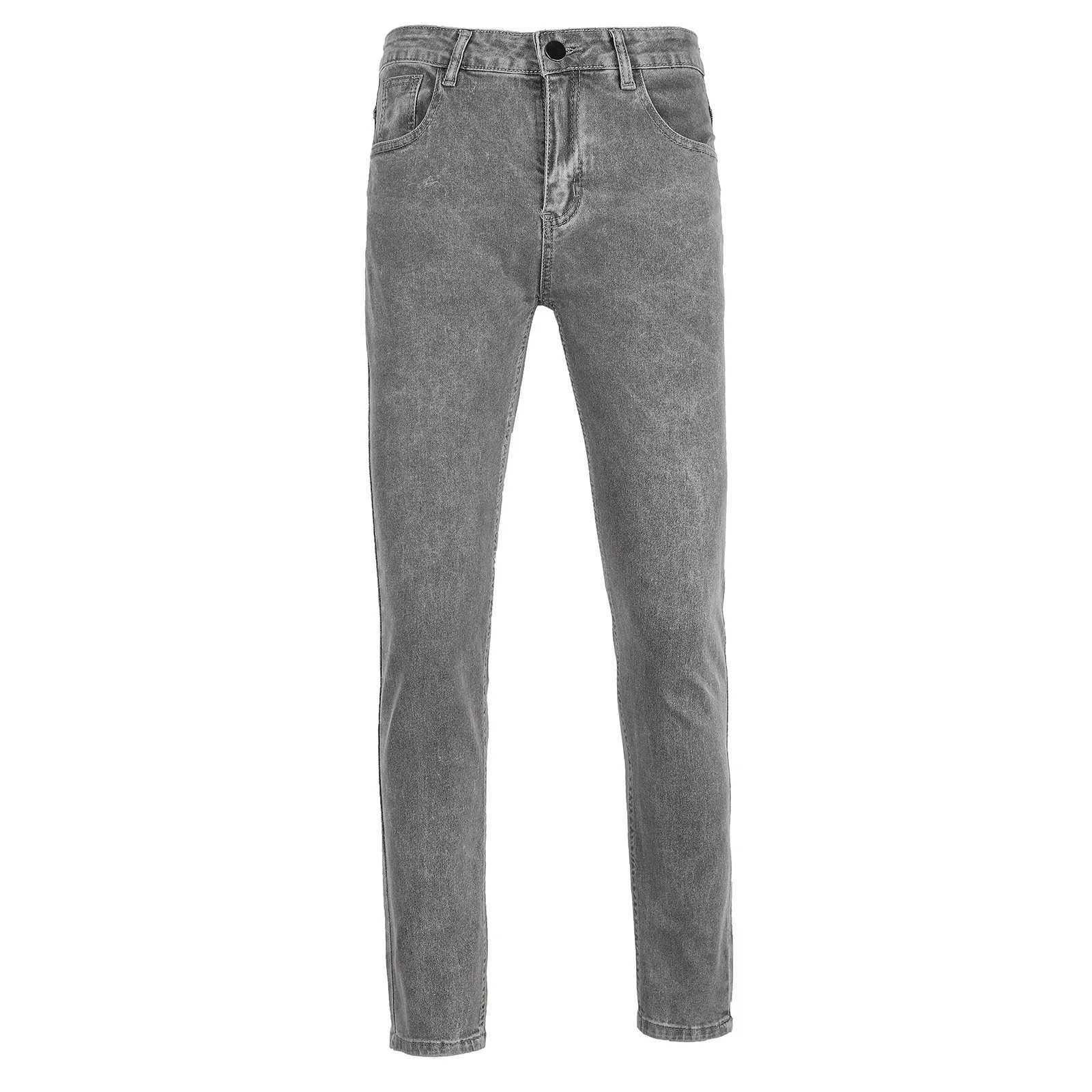 Męskie dżinsy 2023 Nowe męskie rozciągliwe chude dżinsy Solid kolor Slim Fit Casual Pants Modna Mens Designer Ubrania streetwearne dżinsowe spodnie 2403