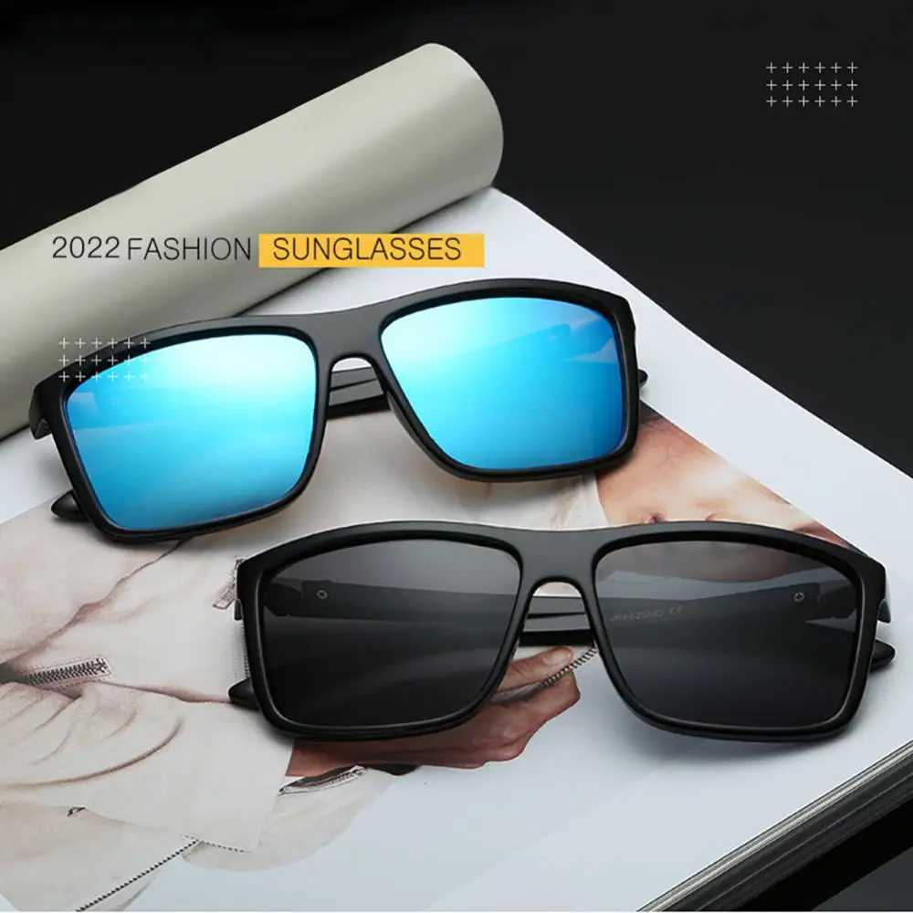 Clássico polarizado óculos de sol dos homens design da marca condução ciclismo pesca quadro quadrado óculos de sol masculino uv400 gafas de sol ldd240313