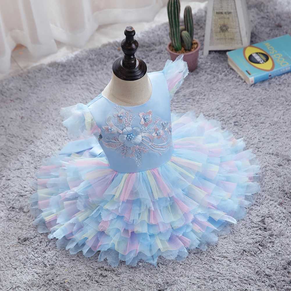 Girl's Dresses Kids Girls Dresses Kids Skirts S-XL European and American Princess Color Layer Vestidos Dress 240315