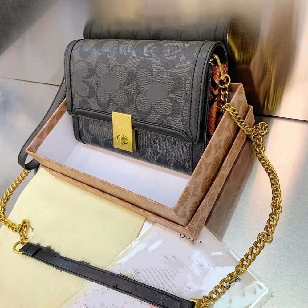 Europa e nos Estados Unidos luz luxo explosivo crossbody saco feminino verão nova carruagem impressão flor corrente pequeno quadrado todos casual ombro moda saco