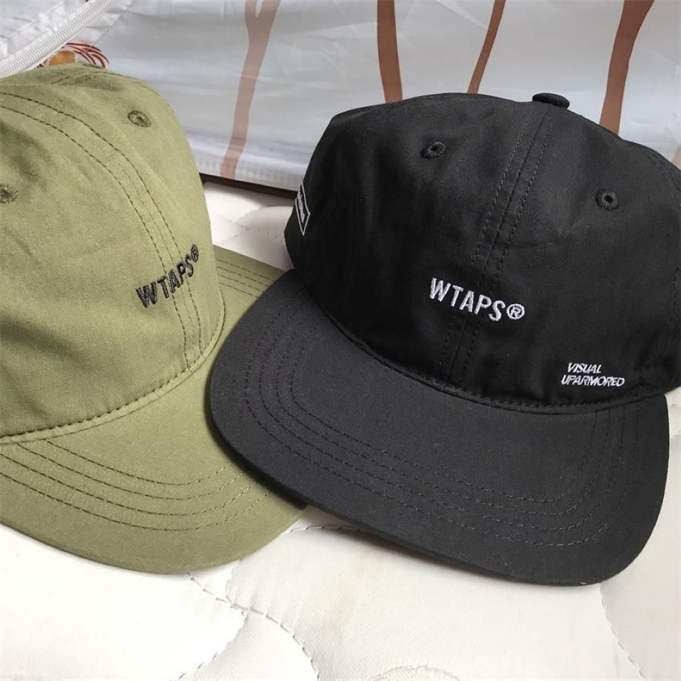 WTAPS Flat Brim Baseball Cap Men Women Embroidery Dad Hat Hip Hop Snapback Trucker Cap Golf Outdoor Adjustable Casual Harajuku T201880