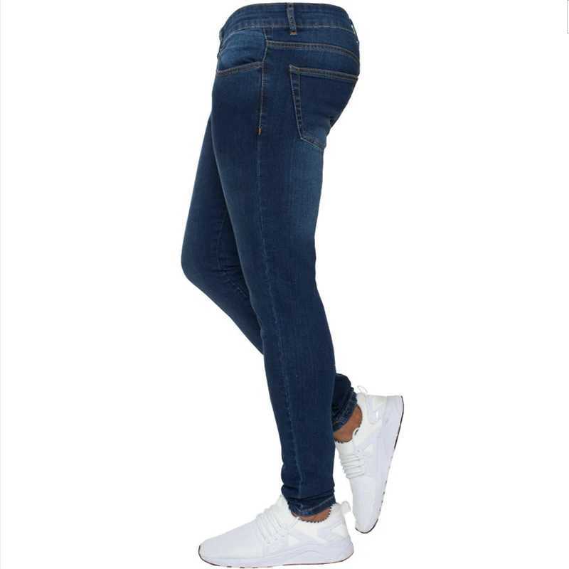Мужские джинсы Y2k Мужские уличные джинсы Эстетические черные узкие брюки Мода Harajuku Классические эластичные хлопковые узкие джинсовые брюки Мужская одежда NewL2403