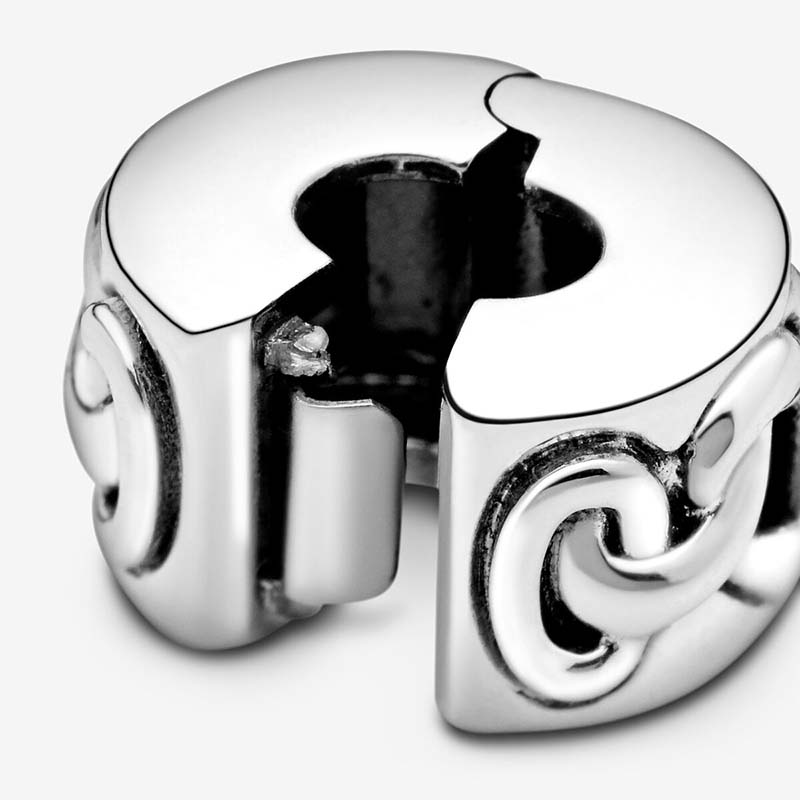 Düğümlü kalpler klips cazibesi pandoras 925 STERLING Gümüş Takılar Set Snake Zincir Bileklik DIY Takılar Orijinal Kutu En Kalite Fabrika Toptan Hediyesi