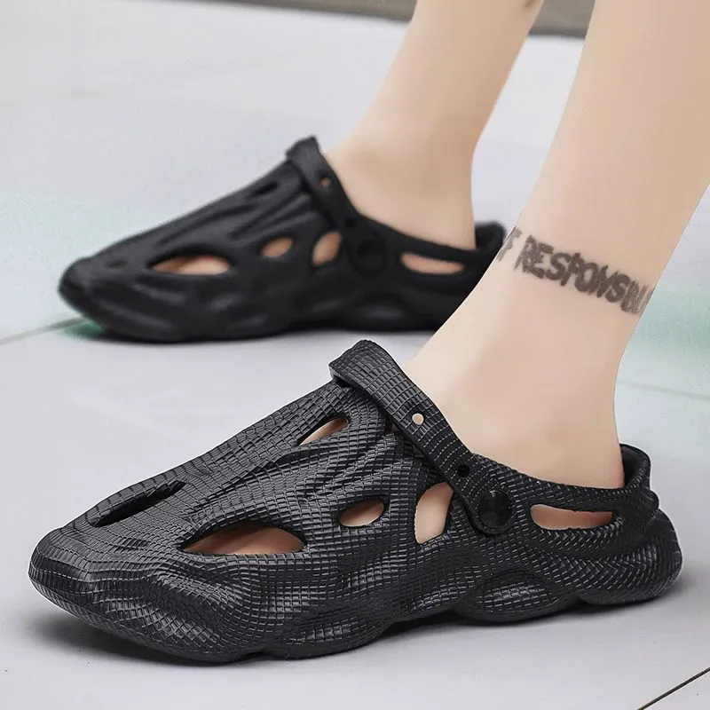 walking fashion designer mens shoes dongdong shoes mens summer outwear retro durable new trend beach slippers dual purpose mens baotou sandals