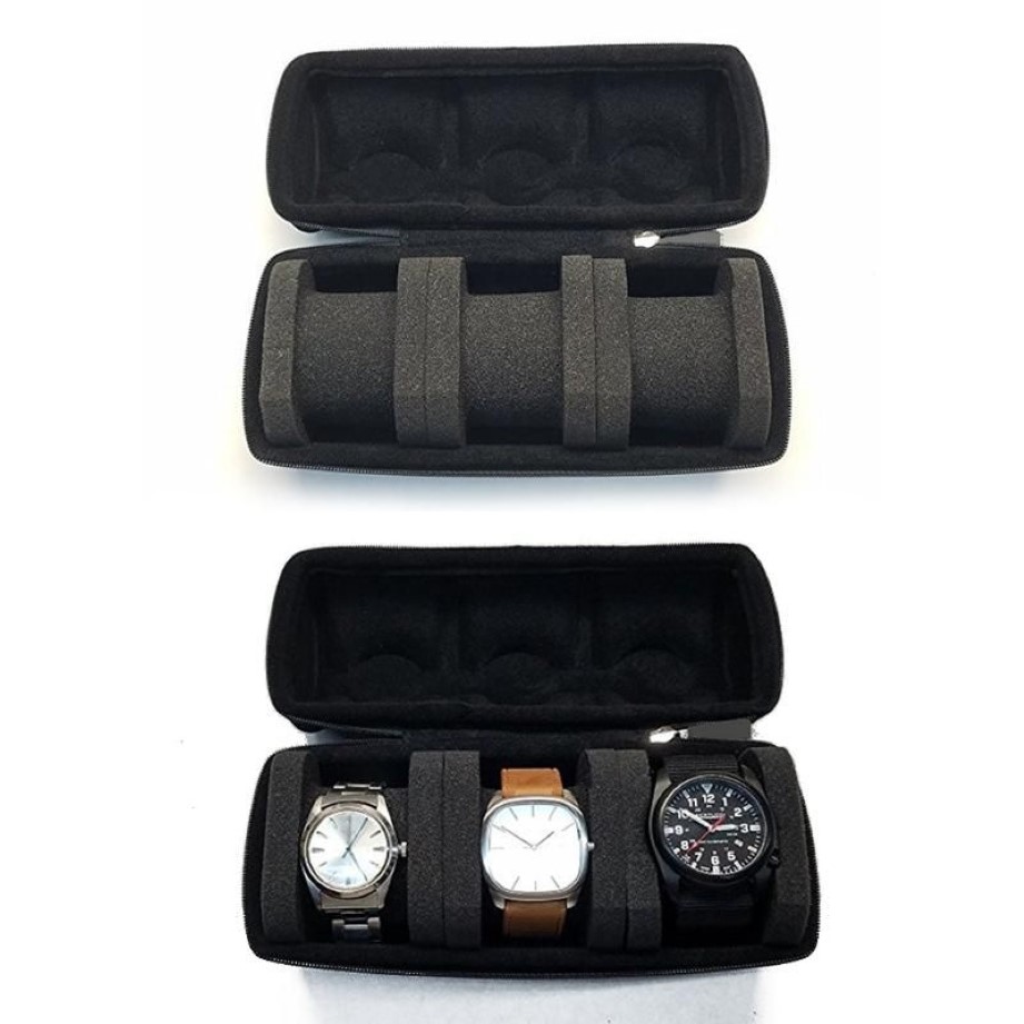 Boîtes de montres Cas 3 5 Slot Box Collector Vitrine de voyage Organisateur Rangement de bijoux pour montres Cravates Bracelet Colliers Brooc227o