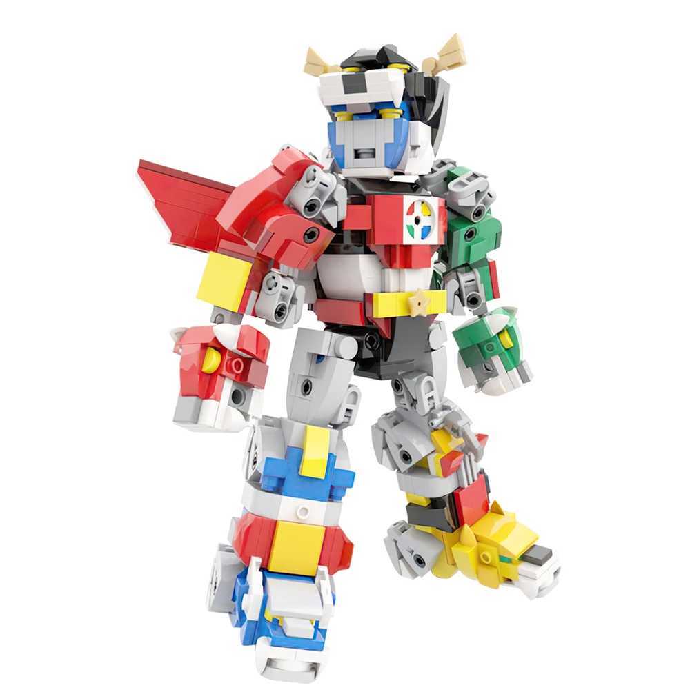 Giocattoli di trasformazione Robot MOC Voltronized Robot figurine Figurine tecniche anime Costruttore di blocchi Mecha Set di blocchi giocattolo modello bambini 2400315