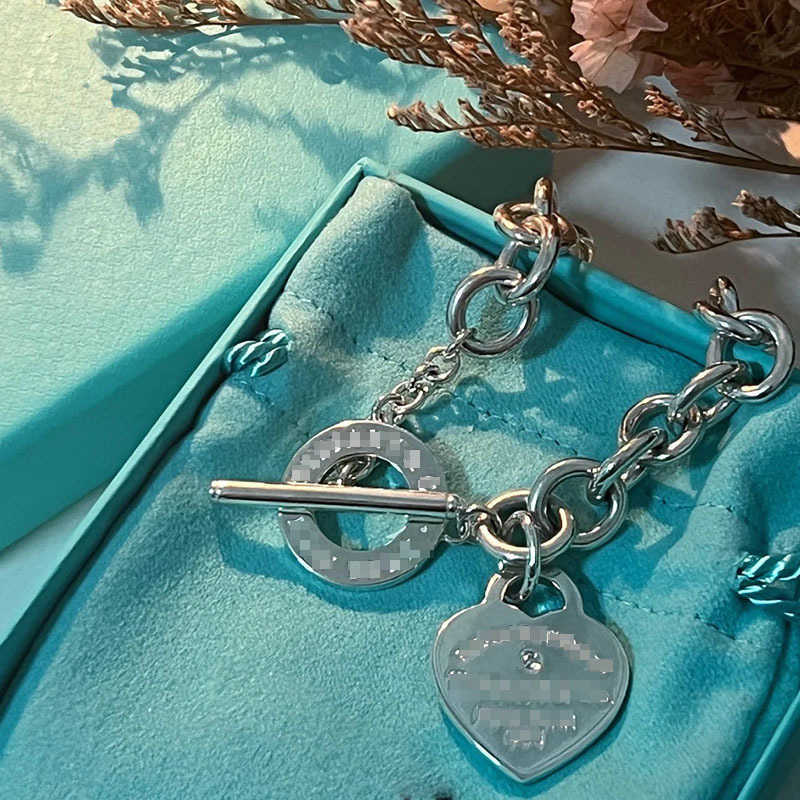 Designer Hot selling tiffay en co 925 zilveren CNC hartvormige hanger met diamant dikke ketting OT gesp sleutelbeen hogere versie