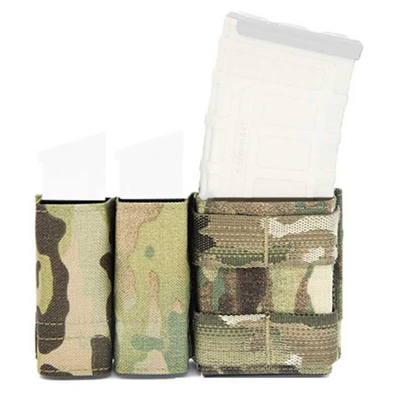 Tactical Vests Tactical Vest 1 in2 Triple Magazine Pouch 9mm in9mm in5.56 System Magazine Ammo Clip Bags Pockets 240315