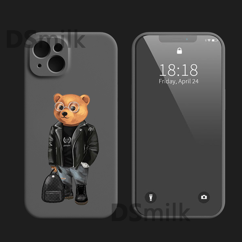 Fashion Bear Phone Case for iPhone 15 14 13 Pro 12 11 Pro XS X XR Max 8 7 SE Strong Silicone Cases Style Gover Back Gover 507