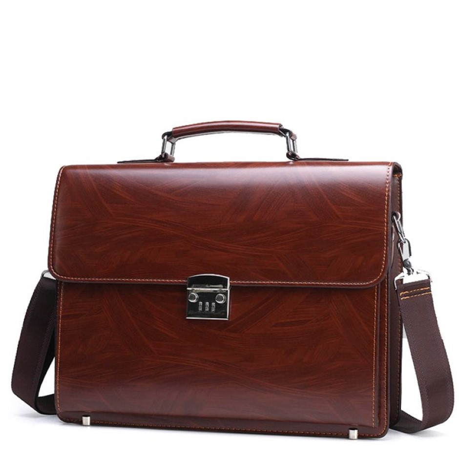 Pladderman Men's Briefcaseパスワードロックビジネスブリーフケース大容量ショルダーメッセンジャーバッグコンピューターバッグ270x