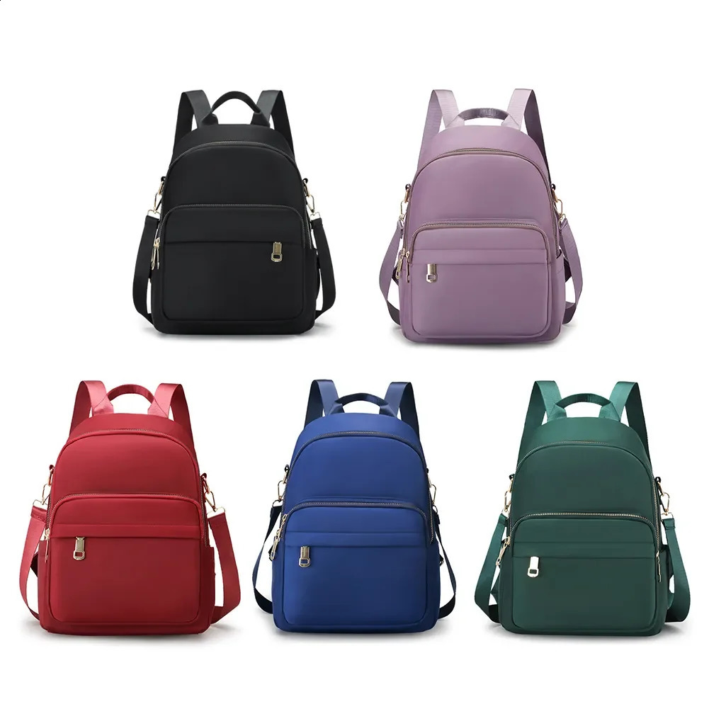 Dame Große Kapazität Tote Schultertasche für Frauen Klassische Nylon Reine Farbe Rucksack Hochwertige Mode Reise Packbag 240304