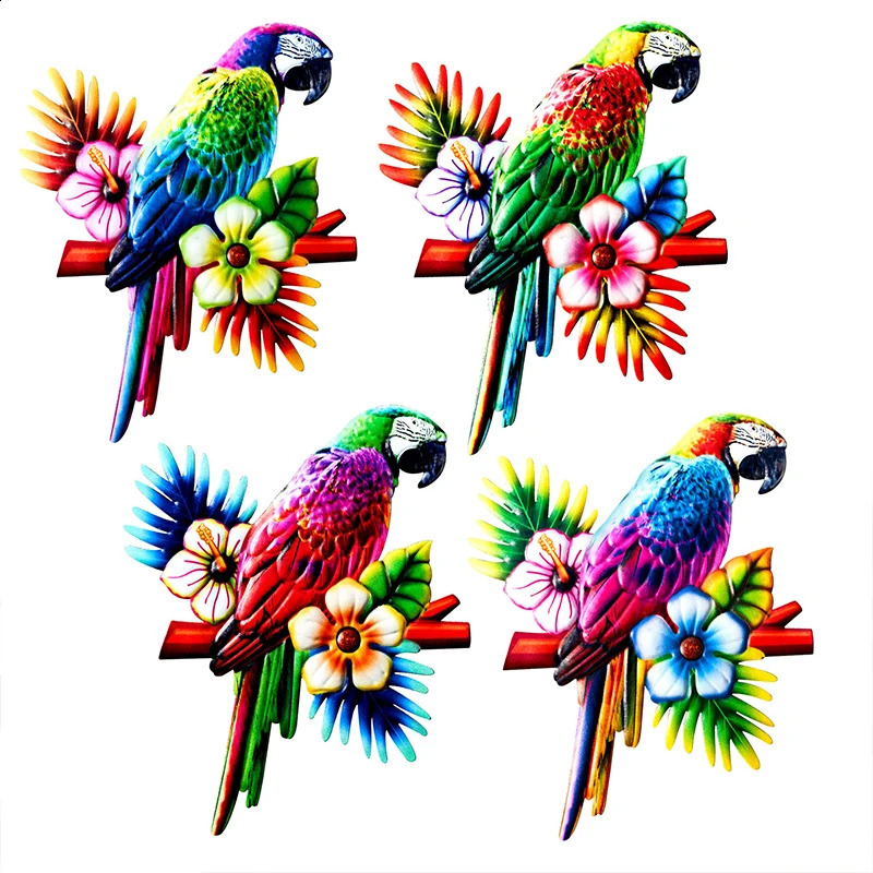 Metal Bird Home Wall Pendant Art Sculpture Outdoor Hanging Ornament Big Hummingbird Parrot For Garden Decoration 240312