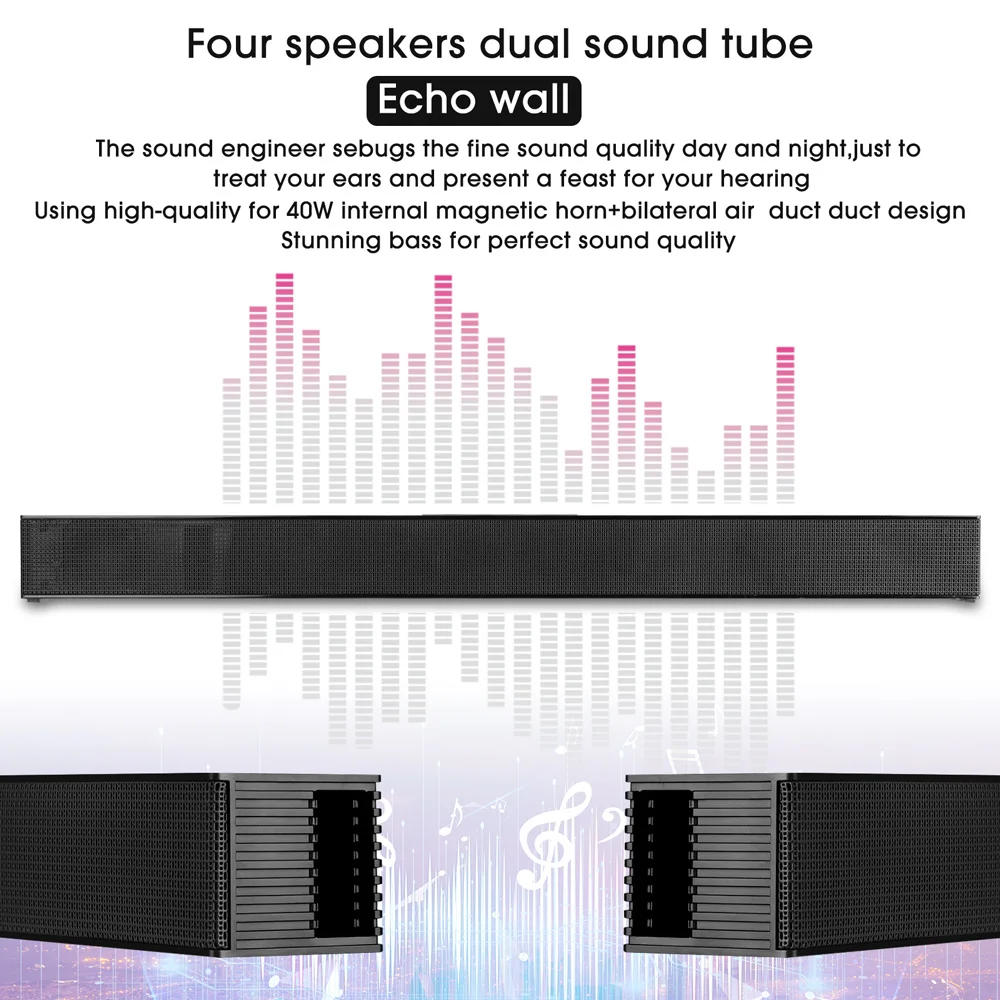 Speakers 40w Tv Soundbar Hifi Speaker Home Theater Sound Bar Bluetoothcompatible Speaker Support Optical Hdmicompatible for Samsung Tv