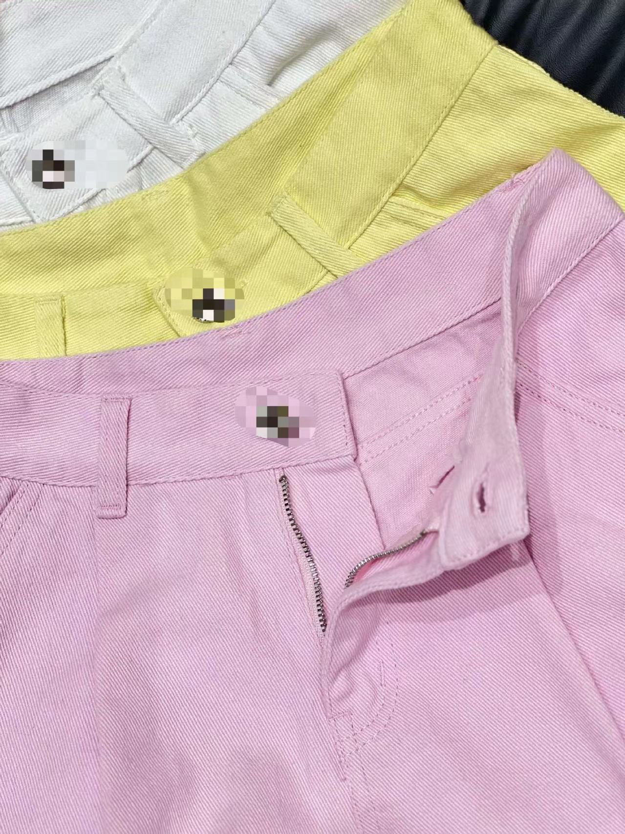 Livraison gratuite 2024 jaune/blanc/rose lettre droite ample femmes pantalons formels concepteur pantalons décontractés pour femmes 3177