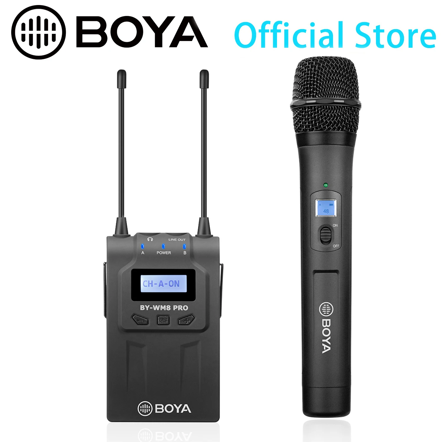 Mikrofone BOYA BYWM8 ProK3 UHF DualChannel Drahtloses Handmikrofon für DSLRs Kamera Camcorder Recorder Streaming Youtube Aufnahme