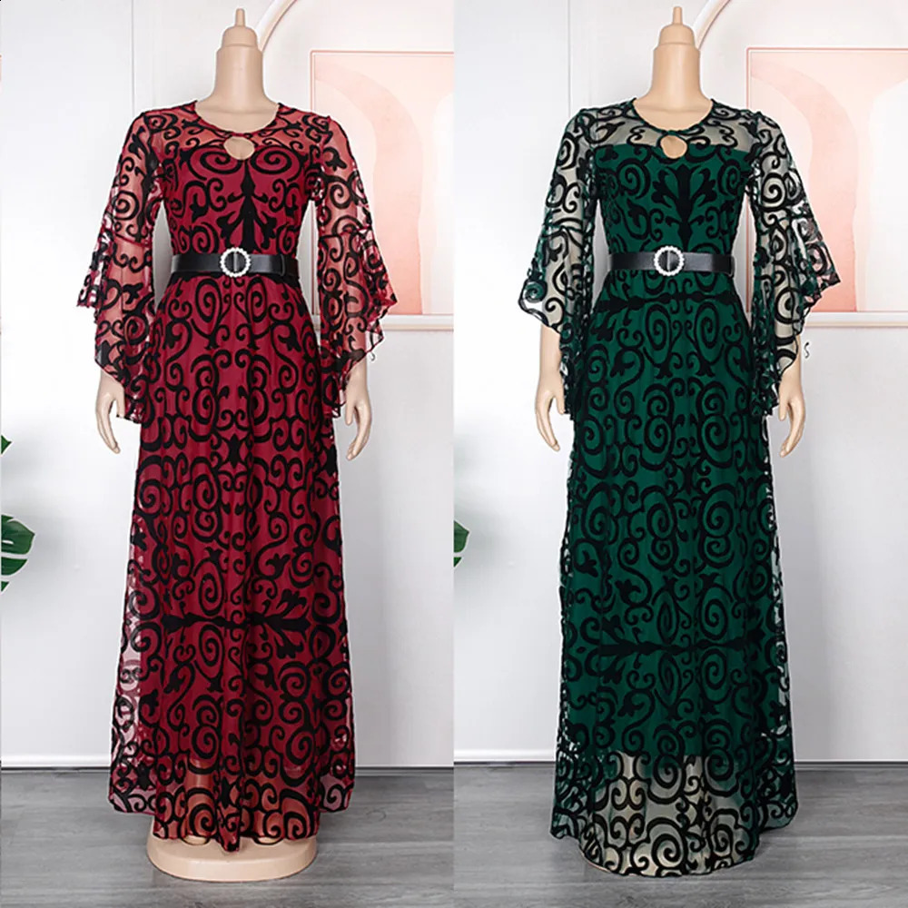 Afrykańskie sukienki na imprezę w dużych rozmiarach dla kobiet 2024 Fashion Dashiki Ankara Suknie ślubne Elegancka Turcja Muzułmańska Szybka Maxi 240313