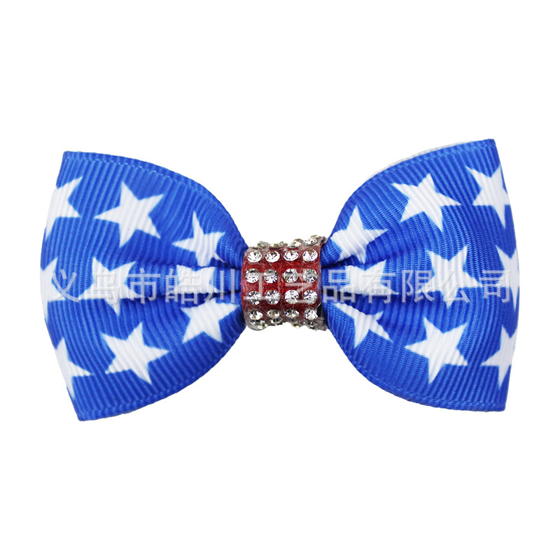 American flag print Hair Clips Duck billed hairpins Hair Bow With Clip 4th of July Independence Day kids Hair Accessories National Day gifts