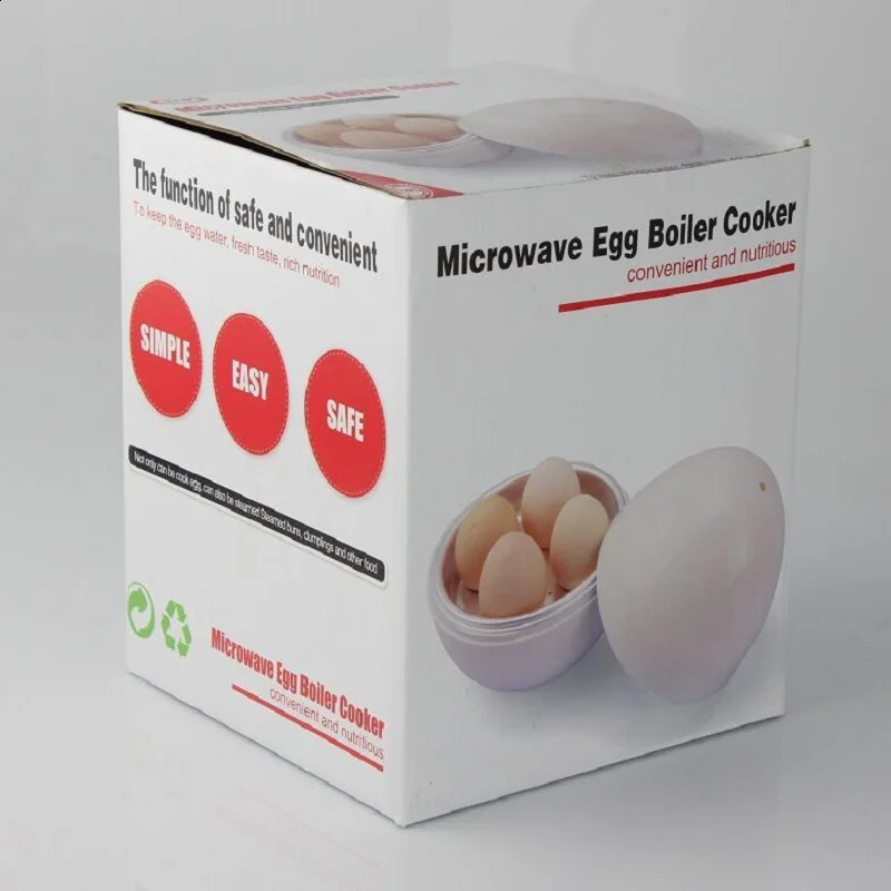 Microondas Huevo Vaporizador Caldera Cocina 4 Huevos Capacidad Fácil Rápido 5 Minutos Duro O Hervido Cocina Cocinar y240307