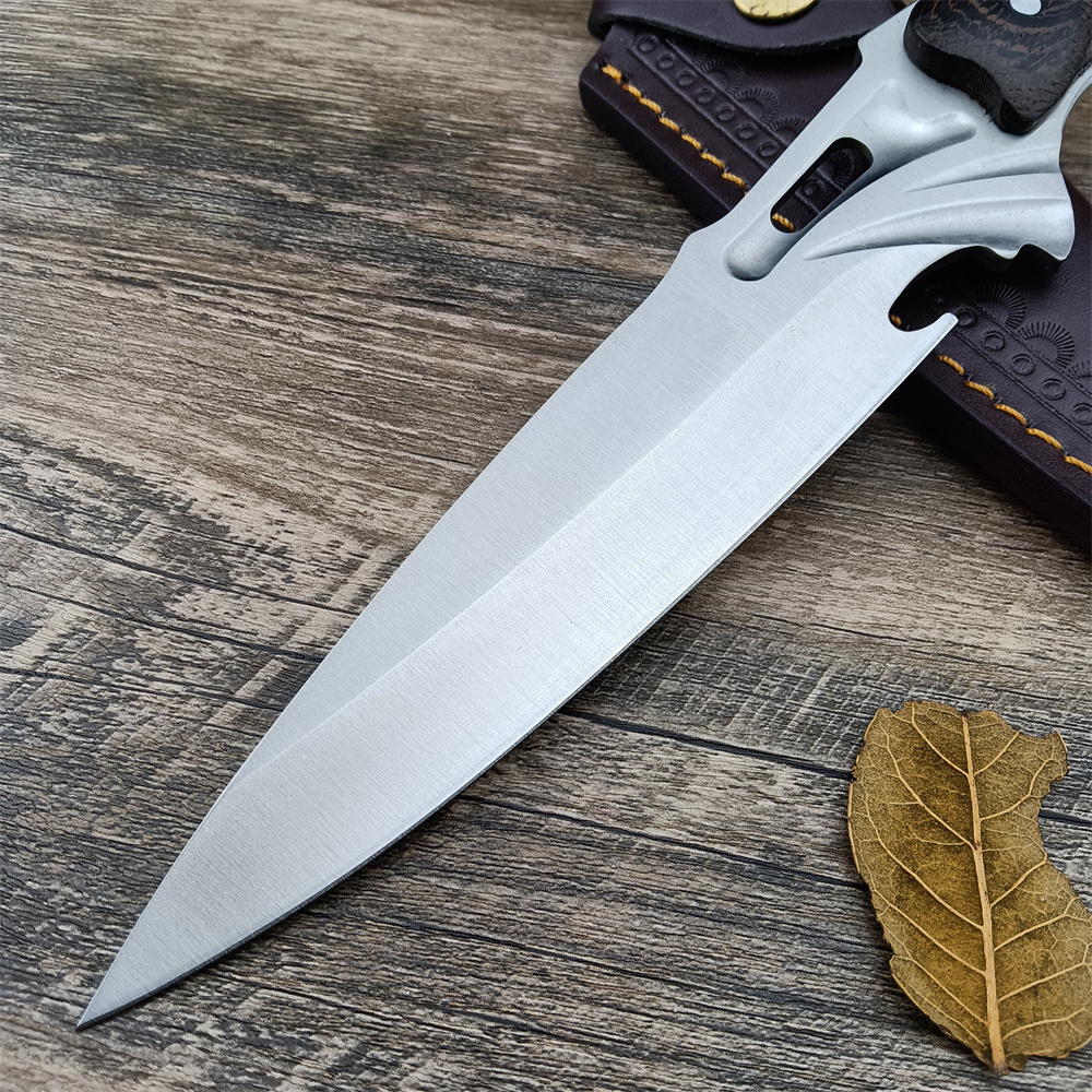 High Quality Tactical Fixed Blade Knife 5Cr13Mov Blade Painted Wood Handle Very Sharp Outdoor Bushcraft Hunting Knife Combat Military Straight Knives