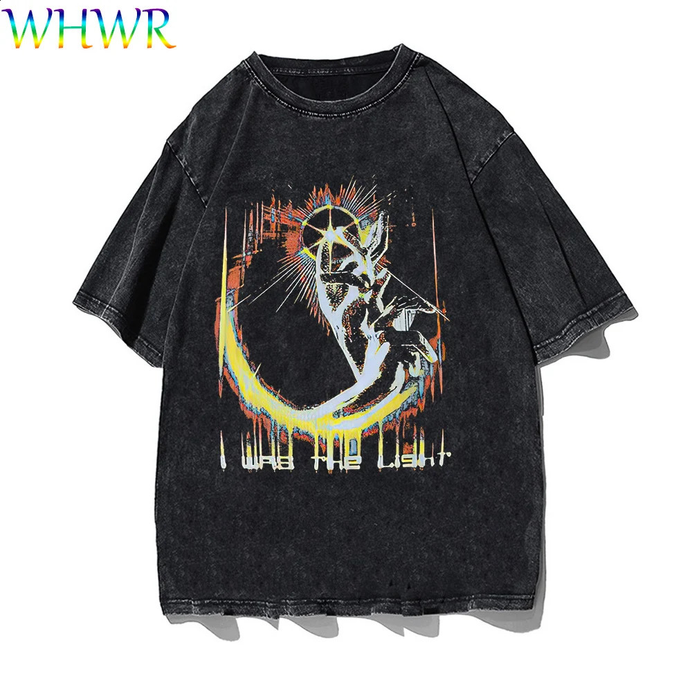 T-shirts en coton gothique surdimensionné T-shirt vintage Casual Skeleton Ptint Tshirt Hommes Lavés à manches courtes Tee Streetwear Y2k T-shirts 240311