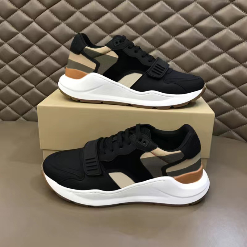 2024 Designer lässige Schuhe Vintage Männer Frauen Luxus -Sneakers Streifen Druck Schwarz weiß Aprikose graue Multikolen -Herren Leder Casual Schuhe Fashion Unisex Schuhe