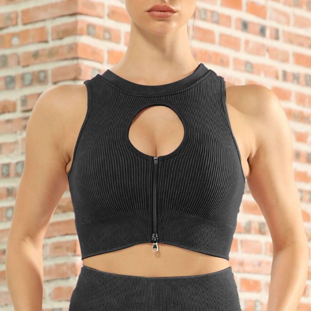 Zipper Style Sports Yoga Women, Comfortable Gathering and Anti Sagging Sexy Bra for Women