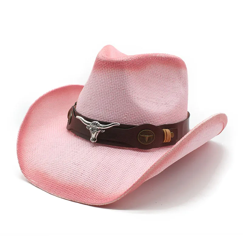 Vacation Straw Hat Mens Womens Western  Hats for Men Women Wide Brim Hat Summer Outdoor Beach Sun Protection Cap Jazz Caps Sunhat